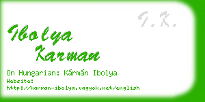 ibolya karman business card