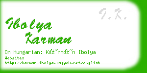 ibolya karman business card